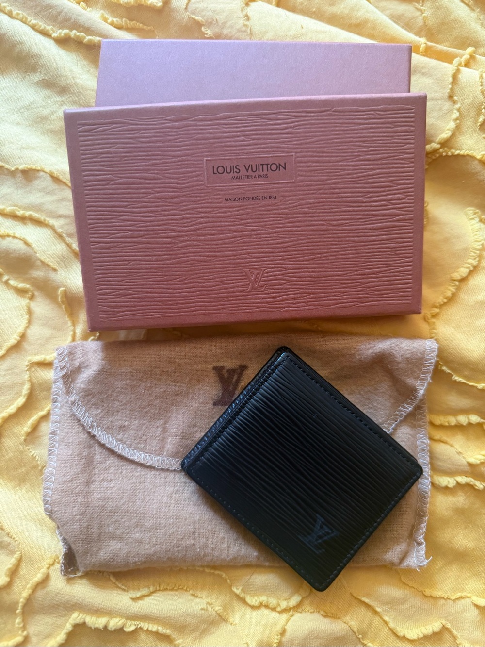 Louis Vuitton Black Epi Leather Card & Key Holder